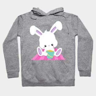 Cute Bunny, White Bunny, Baby Bunny, Beach Bucket Hoodie